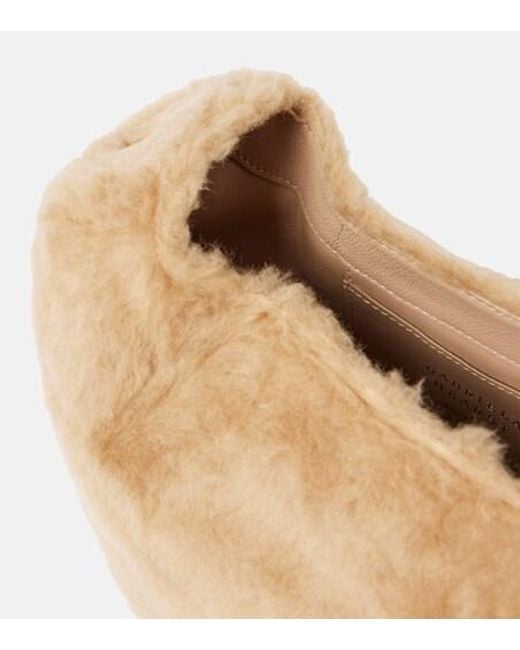 Gabriela Hearst Natural Soft Demi Faux Shearling Clutch