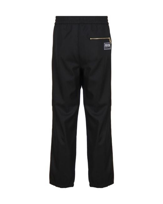 Versace Jeans Couture Men's Black Couture Logo-Patch Drawstring Pants