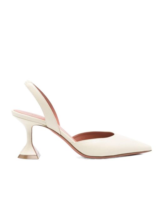 AMINA MUADDI White Pointed-Toe High-Heeled Sandals