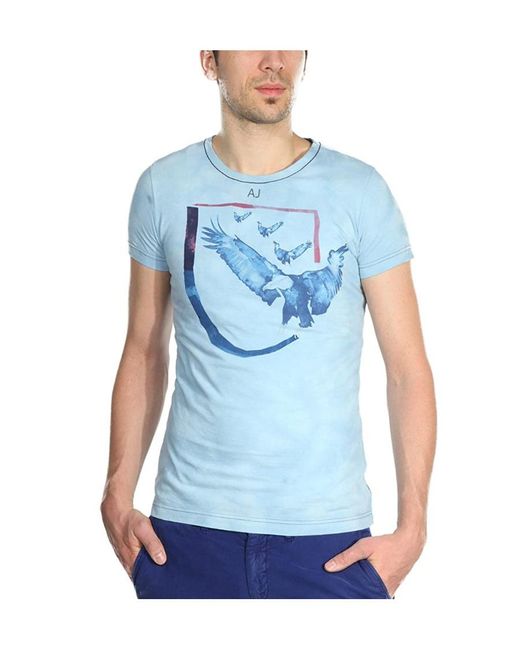 Armani Jeans Blue Logo Details T-Shirt for men