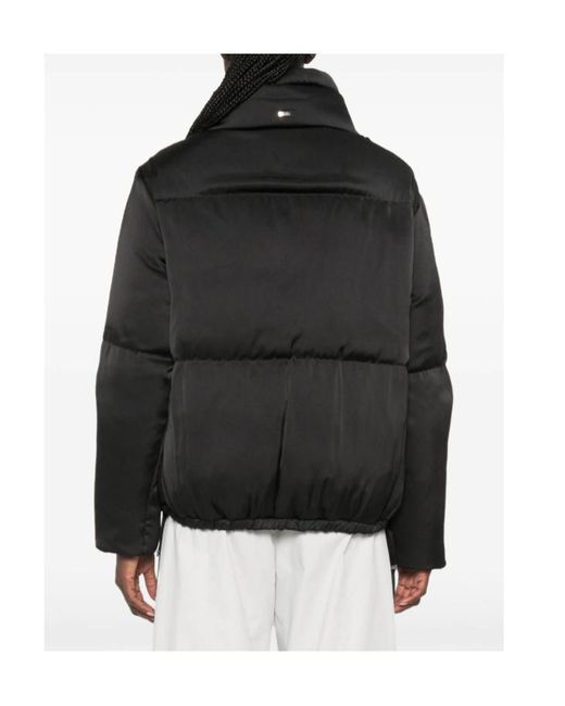 Herno Black High-Neck Drawstring Zip-Up Jacket