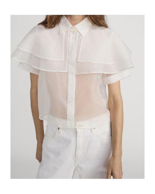 FRAME White Ruffled Shirt