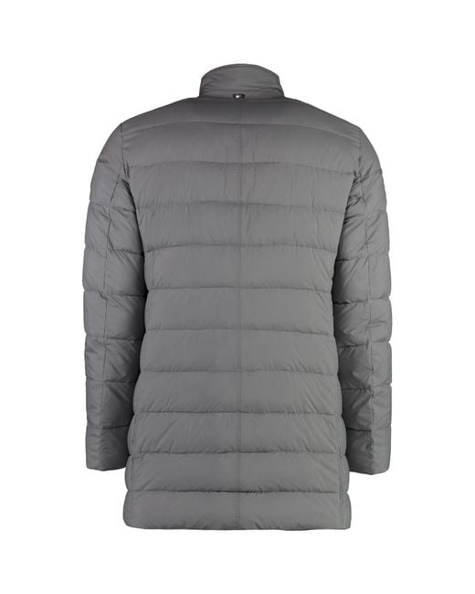 Herno Gray Techno-Nylon Down Jacket Polyamide Padded for men