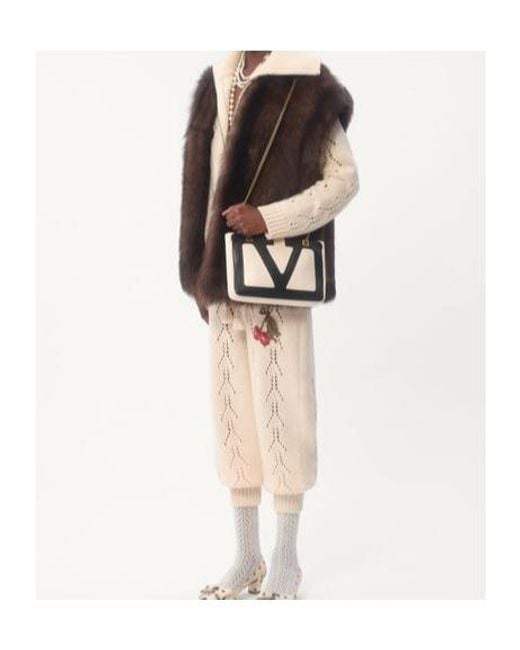 Valentino Brown Shearling Waistcoat
