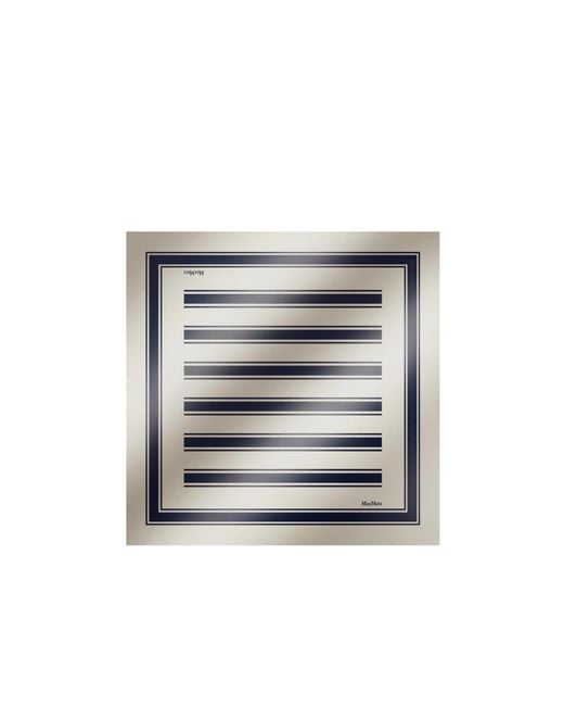 Max Mara Gray Striped Square Scarf