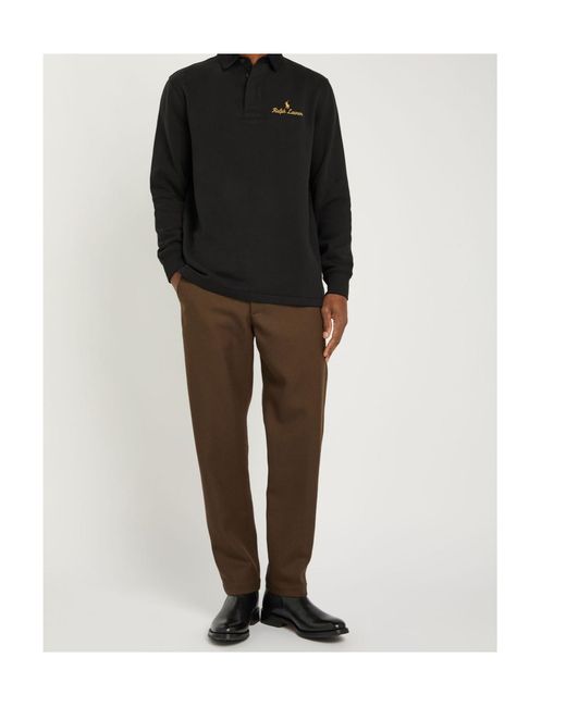 Polo Ralph Lauren Black Cotton Blend Polo Shirt Embroidered With Brand Logo for men