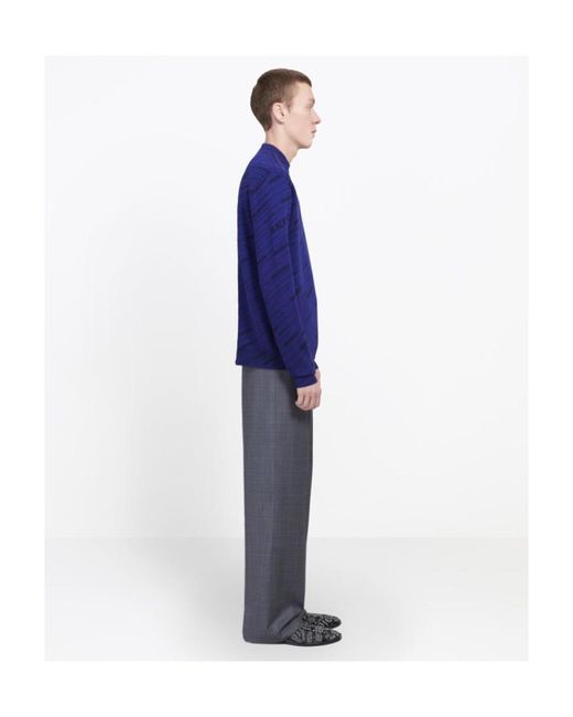 Balenciaga Blue Diagonal Logo Sweater for men