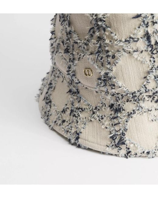 Dior White Cannage Teddy-D Small Brim Bucket Hat