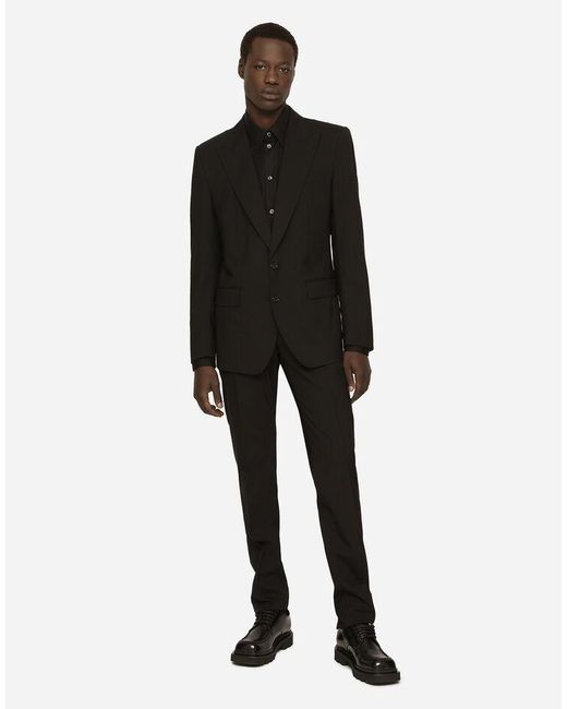 Dolce & Gabbana Black Single Breasted Two-Piece Suit for men
