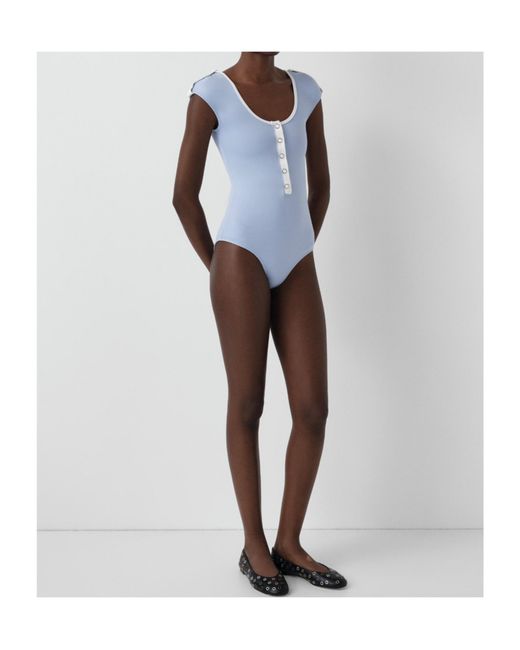 GIMAGUAS Blue Ale Buttoned Swimsuit
