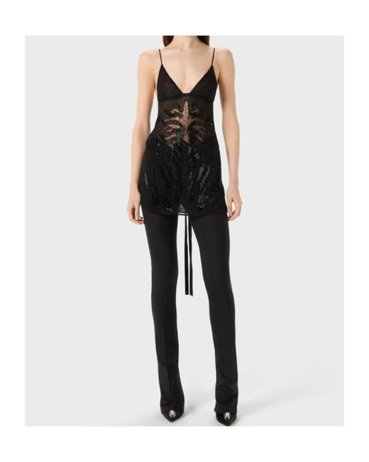 Blumarine Black Sequin Lace Mini Dress
