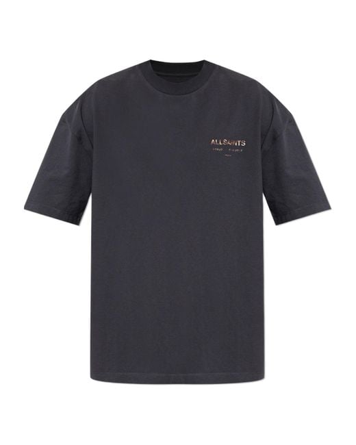 AllSaints Black Underground Logo T-Shirt for men