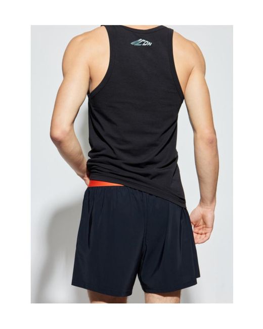 DSquared² Black Icon Logo-Print Tank for men