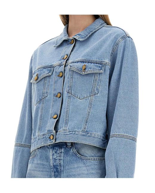 Alysi Blue Classic Button-Up Denim Jacket