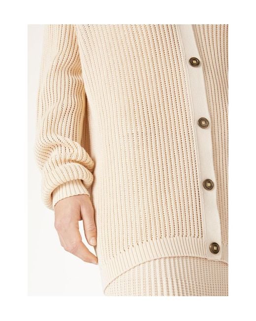 Loro Piana Natural Buttoned V-Neck Cardigan