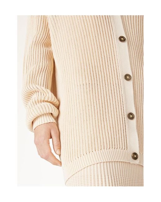 Loro Piana Natural Buttoned V-Neck Cardigan
