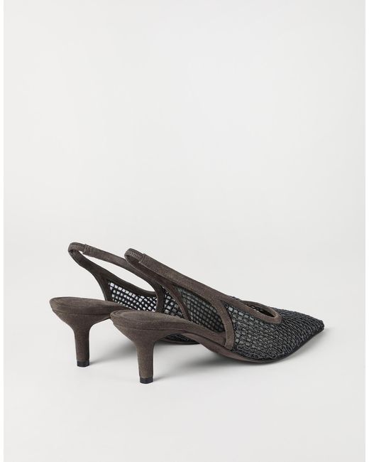 Brunello Cucinelli Multicolor Precious Net Embroidery City Pumps