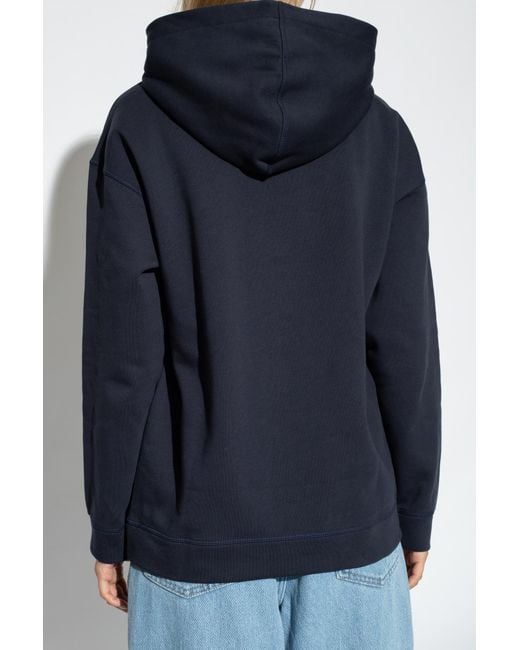 Ganni Blue Oversized Isoli Flower Hoodie