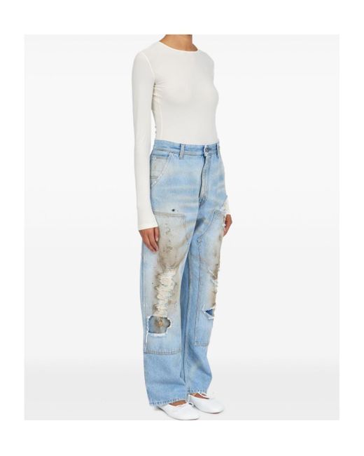 MM6 by Maison Margiela Blue Distressed Jeans