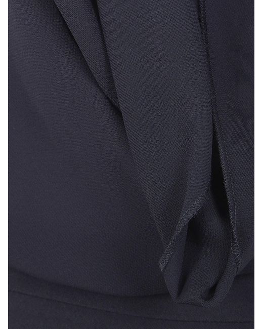 Elisabetta Franchi Blue Train Georgette Crêpe Dress