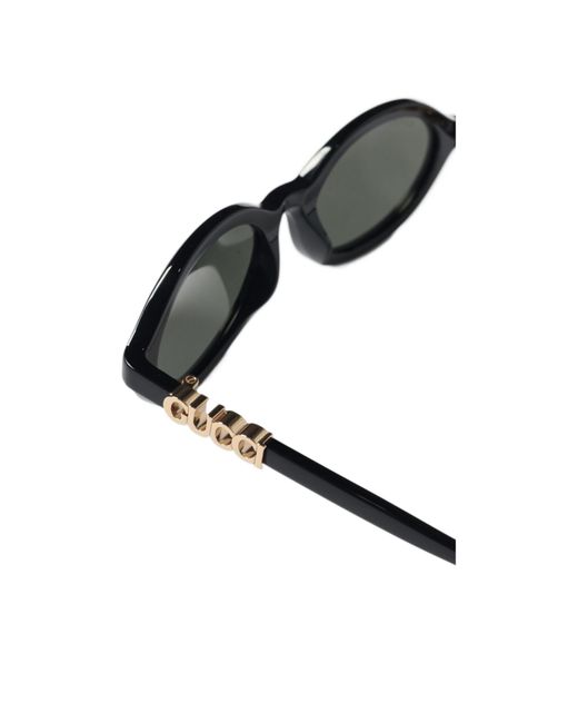 Gucci White Eyewear Oval Frame Sunglasses