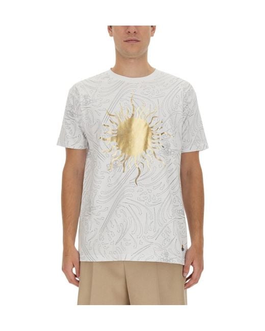Vivienne Westwood White Graphic Printed Crewneck T-Shirt for men