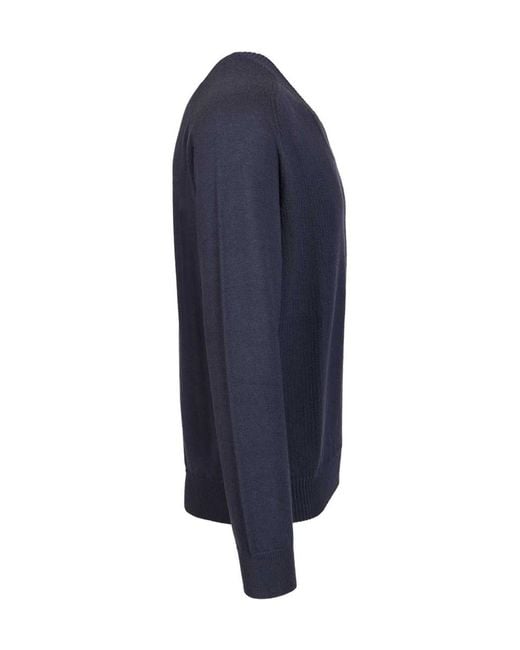 Zegna Blue Oasi Long-Sleeved V-Neck Jumper for men