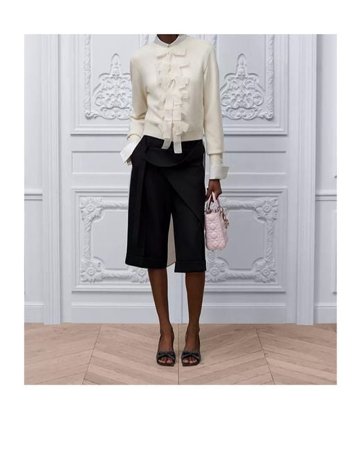 Dior Black Pleated Capri Pants