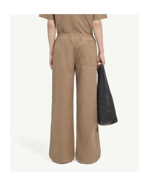 MM6 by Maison Margiela Natural Drawstring Washed Cotton Trousers for men