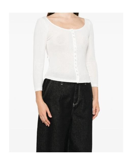Re/done White Long-Sleeve Cardigan