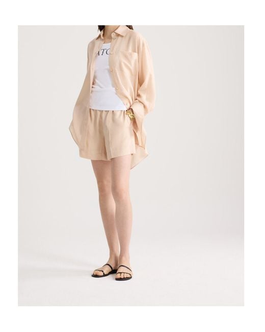Patou Natural Striped Relaxed Shorts