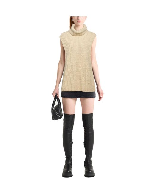 Isabel Marant Natural Solid-Colored Knit Tank Top
