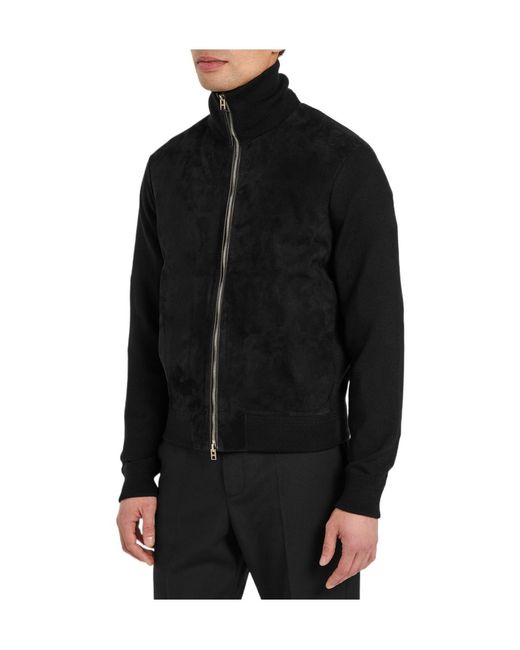 Tom Ford Black Suede And Wool-Blend Jacket for men