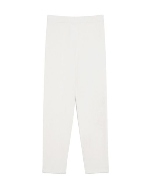 Max Mara White Cashmere Knit Trousers