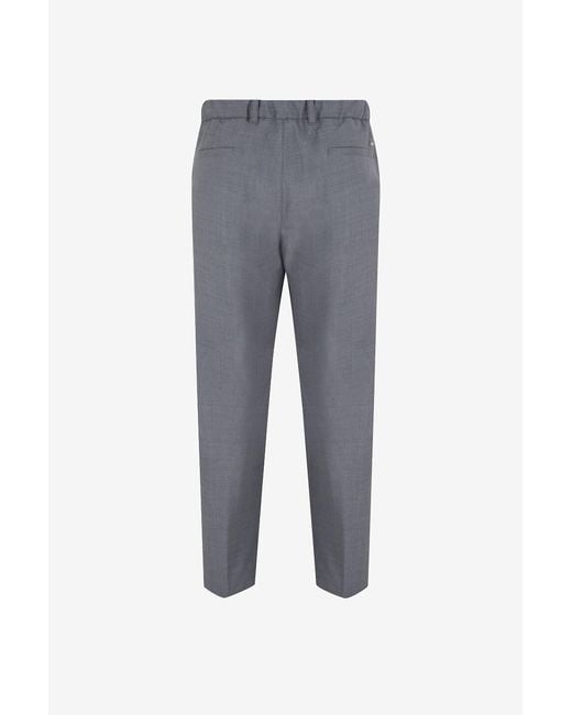 Herno Gray Casual Pants With Belt Loops for men