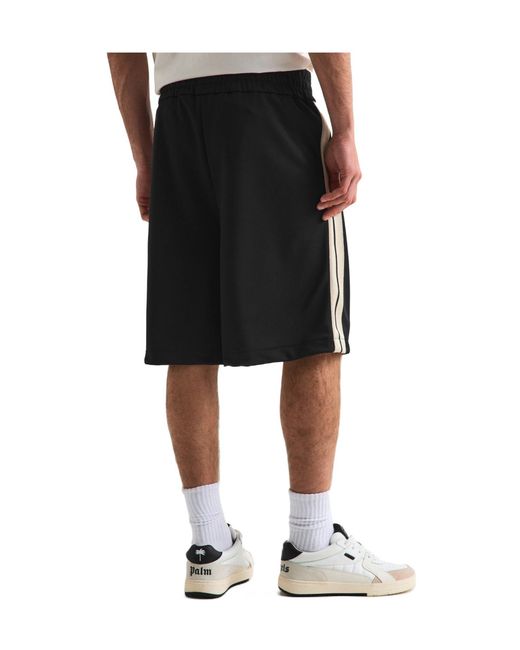 Palm Angels Black Woven Tracksuit Shorts for men