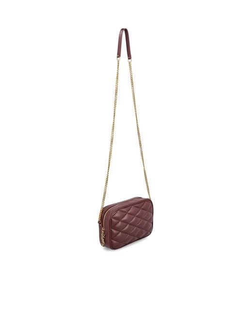 Saint Laurent Purple Logo Plaque Zip-Up Shoulder Bag