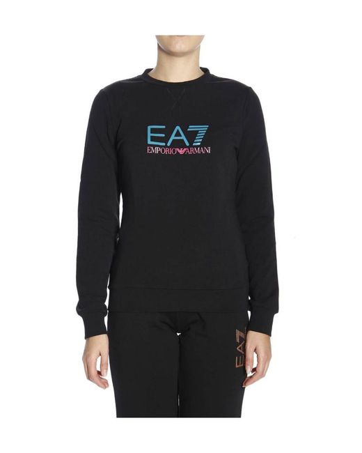 EA7 Black Round-Collar Sweatshirt