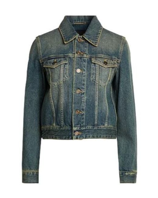 Saint Laurent Blue Denim Long-Sleeve Jacket