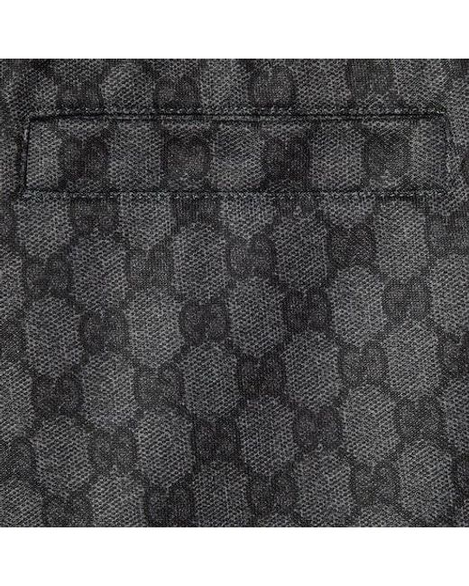 Gucci Gray Printed Technical Jersey Shorts