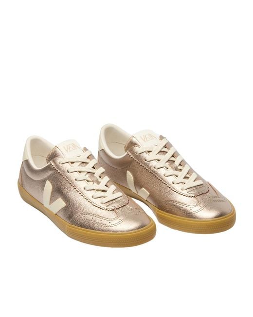 Veja Natural Metallic Low-Top Sneakers