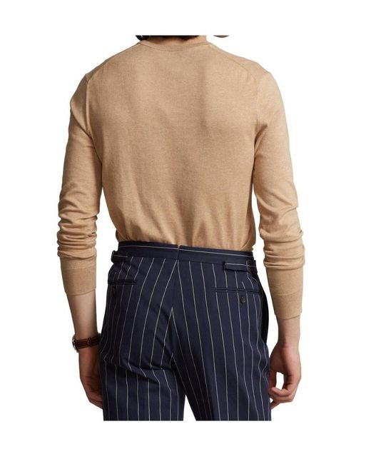 Polo Ralph Lauren Natural Logo-Embroidered Crewneck Sweater for men