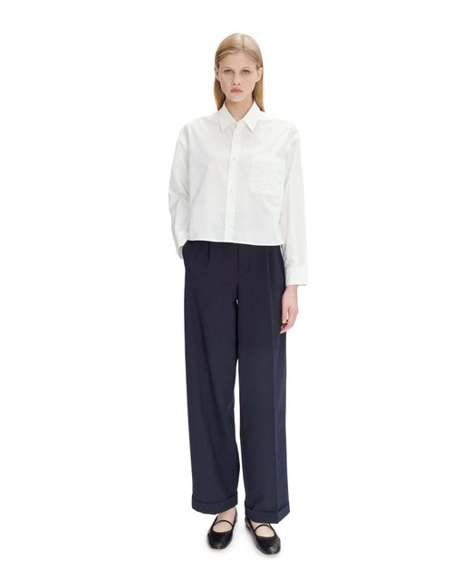 A.P.C. White Buttoned Long-Sleeved Shirt