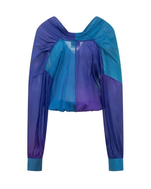 Forte_forte Blue V-Neck Blouse