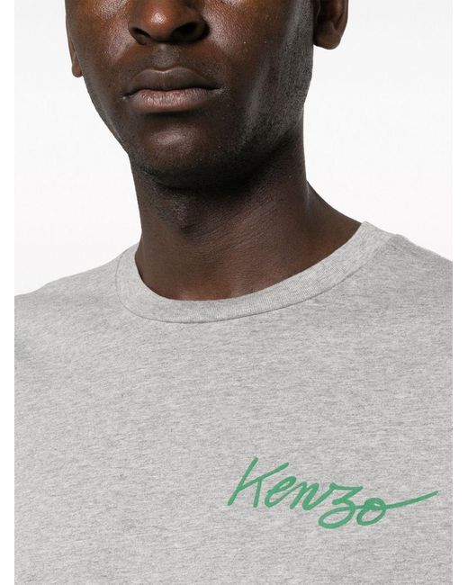 KENZO Gray T-Shirt With Round Neck And Short Sleeves for men