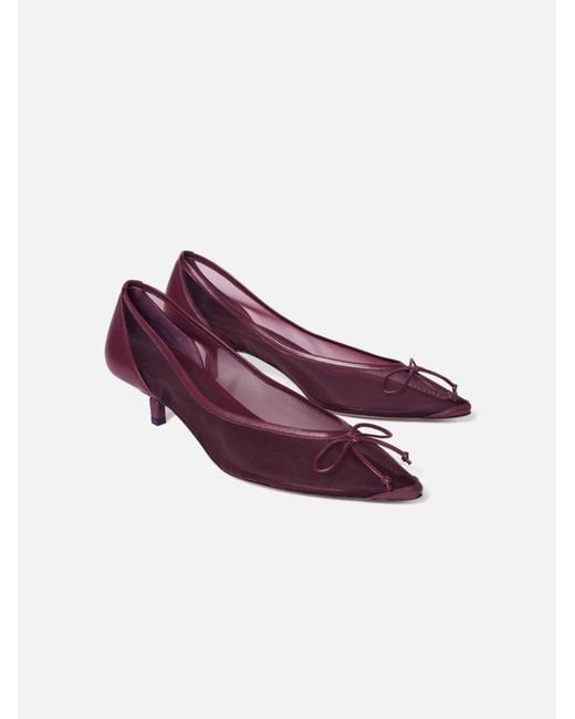 Jacquemus Purple 45Mm Tourni Bow-Detail Pumps