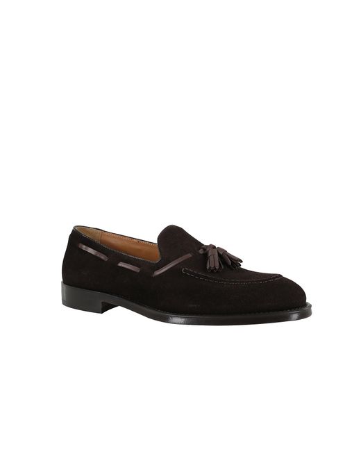 Doucal's Black Tassel Casual Shoes for men