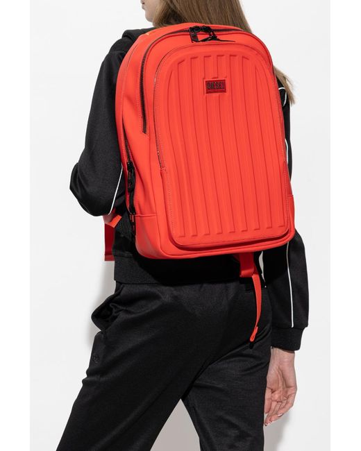 DIESEL Red Functional Business Backpack for men