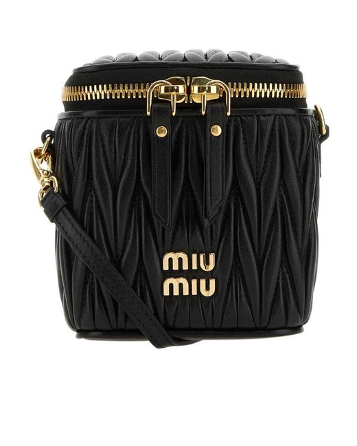 Miu Miu Black Matelassã Leather Mini Bag