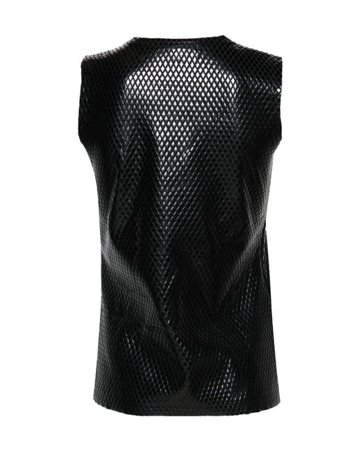 Junya Watanabe Black Diamond-Pattern Tank Top